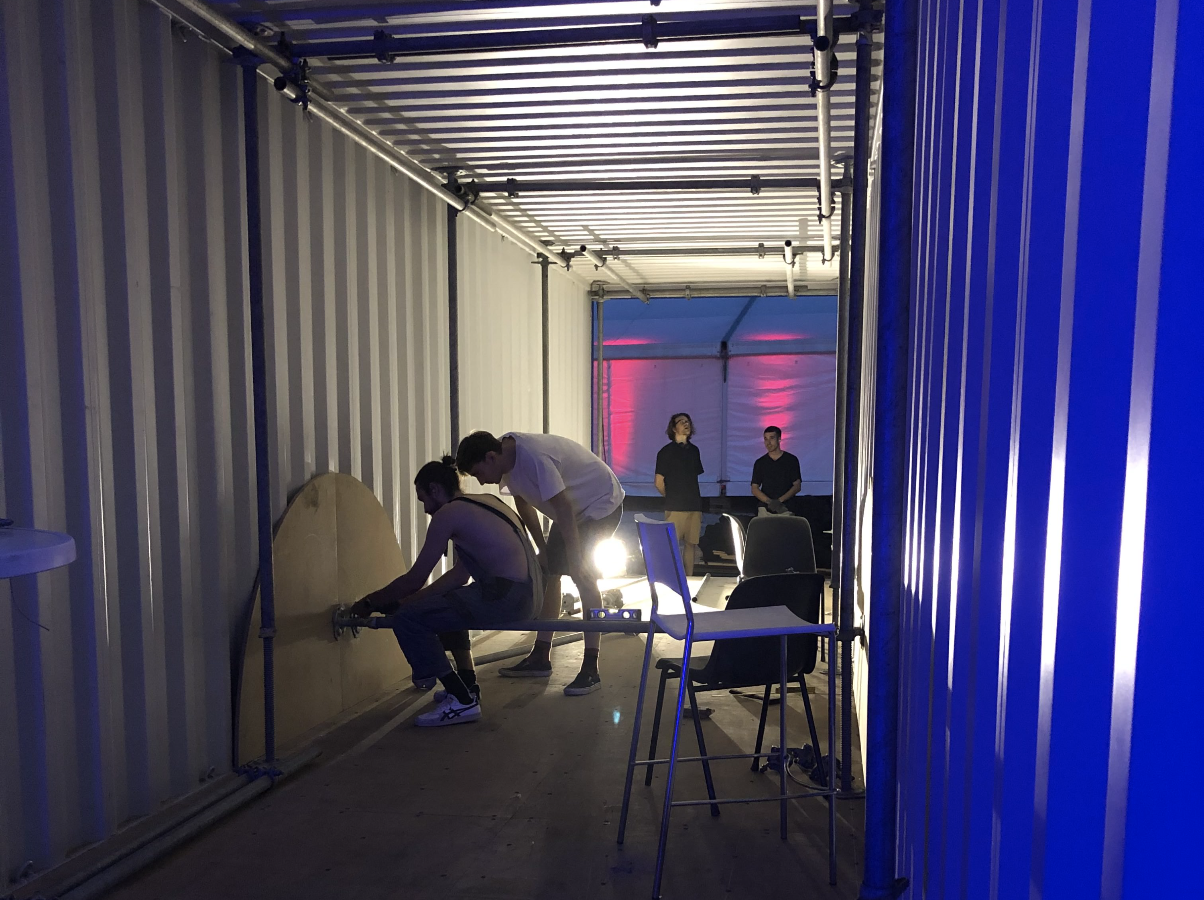 A look inside a shipping container being refitted into an art installation